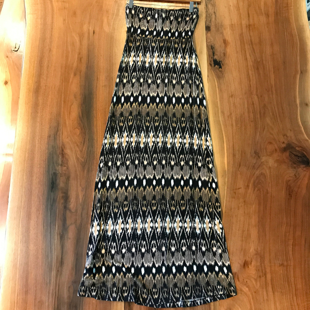 Strapless tribal print Joie jersey maxi dress